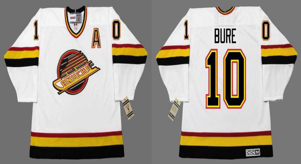 2019 Men Vancouver Canucks 10 Bure White CCM NHL jerseys